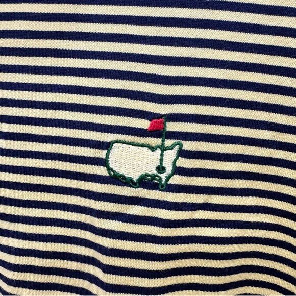 Amen Corner Augusta Masters Golf Polo Shirt Striped Pima Cotton Sz Large - Picture 4 of 6
